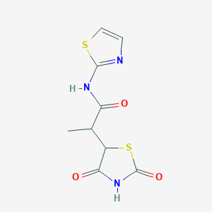 molecular formula C9H9N3O3S2 B228215 2-(2,4-dioxo-1,3-thiazolidin-5-yl)-N-(1,3-thiazol-2-yl)propanamide 