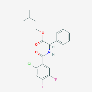 Isopentyl [(2-chloro-4,5-difluorobenzoyl)amino](phenyl)acetate