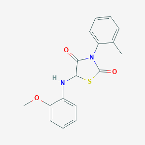 molecular formula C17H16N2O3S B228250 5-(2-Methoxyanilino)-3-(2-methylphenyl)-1,3-thiazolidine-2,4-dione 