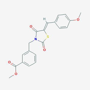 molecular formula C20H17NO5S B228288 methyl 3-{[(5Z)-5-(4-methoxybenzylidene)-2,4-dioxo-1,3-thiazolidin-3-yl]methyl}benzoate 