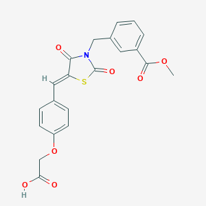 molecular formula C21H17NO7S B228289 [4-({3-[3-(Methoxycarbonyl)benzyl]-2,4-dioxo-1,3-thiazolidin-5-ylidene}methyl)phenoxy]acetic acid 