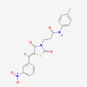 molecular formula C20H17N3O5S B228293 N-(4-methylphenyl)-3-[(5Z)-5-(3-nitrobenzylidene)-2,4-dioxo-1,3-thiazolidin-3-yl]propanamide 