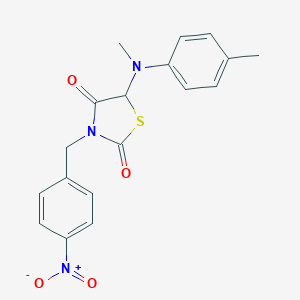 molecular formula C18H17N3O4S B228301 5-[Methyl(4-methylphenyl)amino]-3-(4-nitrobenzyl)-1,3-thiazolidine-2,4-dione 