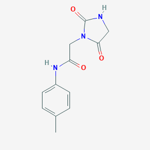 molecular formula C12H13N3O3 B228307 2-(2,5-dioxoimidazolidin-1-yl)-N-(4-methylphenyl)acetamide 