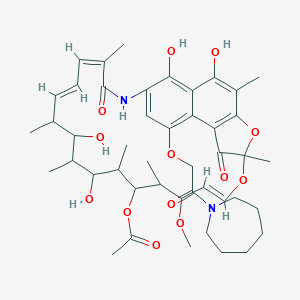 molecular formula C45H60N2O13 B228313 Rifamycin, 4-O-[2-(hexahydro-1H-azepin-1-yl)-2-oxoethyl]- CAS No. 13929-37-8