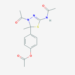 molecular formula C15H17N3O4S B228319 4-[3-Acetyl-5-(acetylamino)-2-methyl-2,3-dihydro-1,3,4-thiadiazol-2-yl]phenyl acetate 