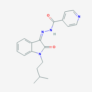 molecular formula C19H20N4O2 B228325 N-[(Z)-[1-(3-methylbutyl)-2-oxoindol-3-ylidene]amino]pyridine-4-carboxamide 