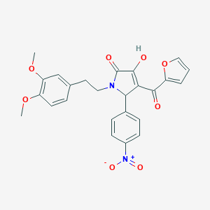 molecular formula C25H22N2O8 B228356 1-[2-(3,4-dimethoxyphenyl)ethyl]-4-(2-furoyl)-3-hydroxy-5-{4-nitrophenyl}-1,5-dihydro-2H-pyrrol-2-one 