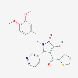 molecular formula C24H22N2O5S B228358 1-(3,4-dimethoxyphenethyl)-3-hydroxy-5-(3-pyridyl)-4-(2-thienylcarbonyl)-1,5-dihydro-2H-pyrrol-2-one 