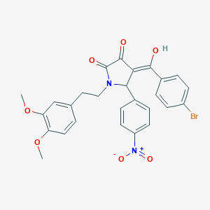 molecular formula C27H23BrN2O7 B228359 4-(4-bromobenzoyl)-1-[2-(3,4-dimethoxyphenyl)ethyl]-3-hydroxy-5-{4-nitrophenyl}-1,5-dihydro-2H-pyrrol-2-one 