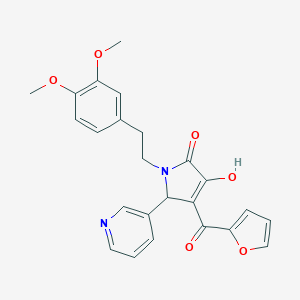 molecular formula C24H22N2O6 B228363 1-(3,4-dimethoxyphenethyl)-4-(2-furylcarbonyl)-3-hydroxy-5-(3-pyridyl)-1,5-dihydro-2H-pyrrol-2-one 