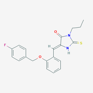 (5Z)-5-{2-[(4-fluorobenzyl)oxy]benzylidene}-3-propyl-2-thioxoimidazolidin-4-one