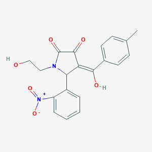 molecular formula C20H18N2O6 B228389 3-hydroxy-1-(2-hydroxyethyl)-5-{2-nitrophenyl}-4-(4-methylbenzoyl)-1,5-dihydro-2H-pyrrol-2-one 