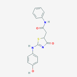 2-[2-(4-hydroxyanilino)-4-oxo-1,3-thiazol-5-yl]-N-phenylacetamide