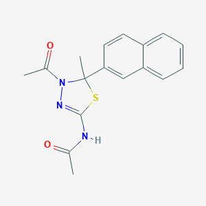 molecular formula C17H17N3O2S B228404 N-[4-acetyl-5-methyl-5-(2-naphthyl)-4,5-dihydro-1,3,4-thiadiazol-2-yl]acetamide 