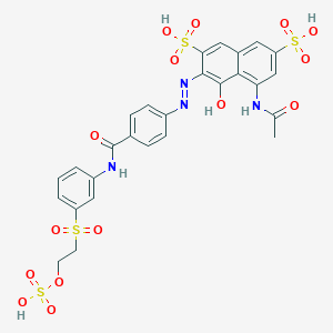 molecular formula C27H24N4O15S4 B228410 2,7-Naphthalenedisulfonic acid, 5-(acetylamino)-4-hydroxy-3-[[4-[[[3-[[2-(sulfooxy)ethyl]sulfonyl]phenyl]amino]carbonyl]phenyl]azo]- CAS No. 13588-33-5