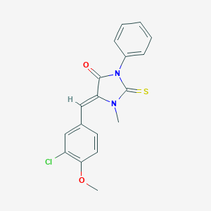molecular formula C18H15ClN2O2S B228417 5-(3-Chloro-4-methoxybenzylidene)-1-methyl-3-phenyl-2-thioxo-4-imidazolidinone 