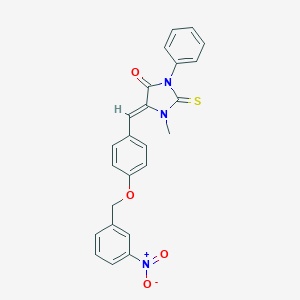 molecular formula C24H19N3O4S B228418 5-[4-({3-Nitrobenzyl}oxy)benzylidene]-1-methyl-3-phenyl-2-thioxo-4-imidazolidinone 