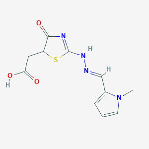 2-[2-[(2E)-2-[(1-methylpyrrol-2-yl)methylidene]hydrazinyl]-4-oxo-1,3-thiazol-5-yl]acetic acid