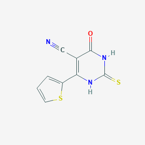 B022843 2-Mercapto-6-oxo-4-(thiophen-2-yl)-1,6-dihydropyrimidine-5-carbonitrile CAS No. 109532-65-2