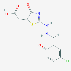 molecular formula C12H10ClN3O4S B228436 2-[2-[2-[(Z)-(3-chloro-6-oxocyclohexa-2,4-dien-1-ylidene)methyl]hydrazinyl]-4-oxo-1,3-thiazol-5-yl]acetic acid 