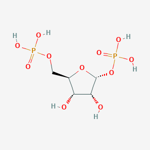 molecular formula C5H12O11P2 B228489 D-Ribofuranose, 1,5-bis(dihydrogen phosphate) CAS No. 14689-84-0