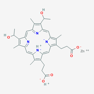 molecular formula C34H36N4O6Zn-4 B228508 Zinc hematoporphyrin CAS No. 13939-11-2