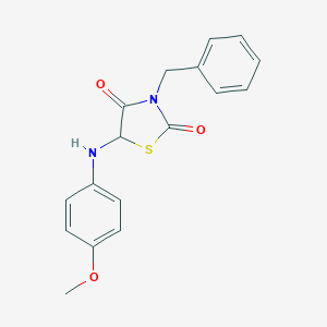 molecular formula C17H16N2O3S B228535 3-Benzyl-5-(4-methoxy-phenylamino)-thiazolidine-2,4-dione 