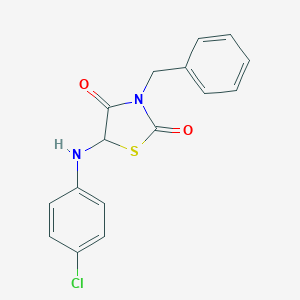 molecular formula C16H13ClN2O2S B228539 3-Benzyl-5-[(4-chlorophenyl)amino]-1,3-thiazolidine-2,4-dione 