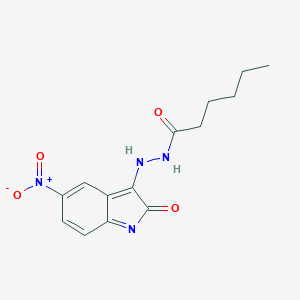 molecular formula C14H16N4O4 B228567 N'-(5-nitro-2-oxoindol-3-yl)hexanehydrazide 