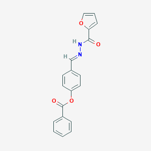 molecular formula C19H14N2O4 B228570 4-[2-(2-Furoyl)carbohydrazonoyl]phenyl benzoate 