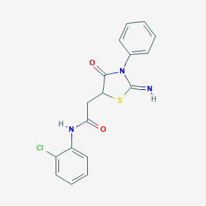 N-(2-chlorophenyl)-2-(2-imino-4-oxo-3-phenyl-1,3-thiazolidin-5-yl)acetamide