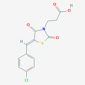 molecular formula C13H10ClNO4S B228657 3-[5-(4-Chlorobenzylidene)-2,4-dioxo-1,3-thiazolidin-3-yl]propanoic acid 