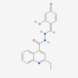 molecular formula C19H17N3O3 B228667 2-ethyl-N'-[(Z)-(2-hydroxy-4-oxocyclohexa-2,5-dien-1-ylidene)methyl]quinoline-4-carbohydrazide 