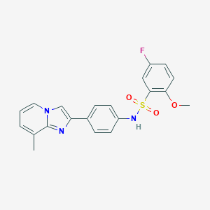 5-fluoro-2-methoxy-N-[4-(8-methylimidazo[1,2-a]pyridin-2-yl)phenyl]benzenesulfonamide