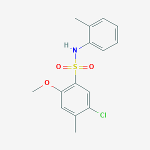 molecular formula C15H16ClNO3S B229037 5-chloro-2-methoxy-4-methyl-N-(2-methylphenyl)benzenesulfonamide 