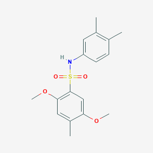 molecular formula C17H21NO4S B229058 N-(3,4-dimethylphenyl)-2,5-dimethoxy-4-methylbenzenesulfonamide 