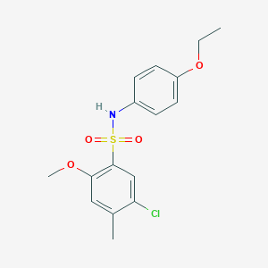 molecular formula C16H18ClNO4S B229063 5-chloro-N-(4-ethoxyphenyl)-2-methoxy-4-methylbenzenesulfonamide 
