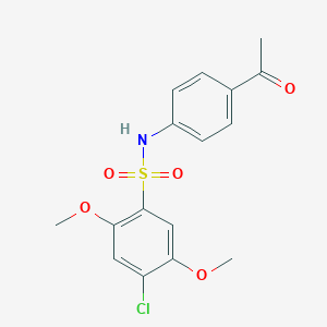 molecular formula C16H16ClNO5S B229069 N-(4-acetylphenyl)-4-chloro-2,5-dimethoxybenzenesulfonamide 