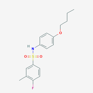 molecular formula C17H20FNO3S B229081 N-(4-butoxyphenyl)-4-fluoro-3-methylbenzenesulfonamide 