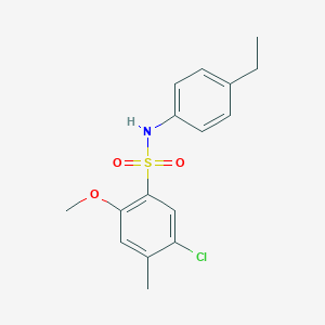 molecular formula C16H18ClNO3S B229097 5-chloro-N-(4-ethylphenyl)-2-methoxy-4-methylbenzenesulfonamide 
