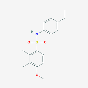 molecular formula C17H21NO3S B229109 N-(4-ethylphenyl)-4-methoxy-2,3-dimethylbenzenesulfonamide 