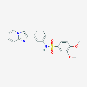 molecular formula C22H21N3O4S B229123 3,4-dimethoxy-N-[3-(8-methylimidazo[1,2-a]pyridin-2-yl)phenyl]benzenesulfonamide 