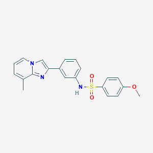 molecular formula C21H19N3O3S B229133 4-methoxy-N-[3-(8-methylimidazo[1,2-a]pyridin-2-yl)phenyl]benzenesulfonamide 