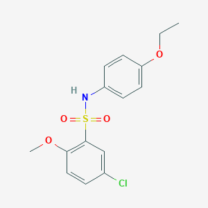 molecular formula C15H16ClNO4S B229146 5-chloro-N-(4-ethoxyphenyl)-2-methoxybenzenesulfonamide 