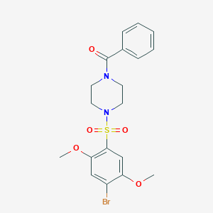 molecular formula C19H21BrN2O5S B229165 1-Benzoyl-4-[(4-bromo-2,5-dimethoxyphenyl)sulfonyl]piperazine 