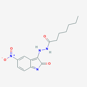 molecular formula C15H18N4O4 B229202 N'-(5-nitro-2-oxoindol-3-yl)heptanehydrazide 