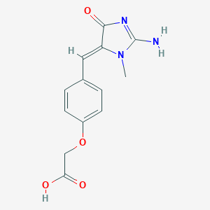 molecular formula C13H13N3O4 B229205 {4-[(2-Imino-3-methyl-5-oxo-4-imidazolidinylidene)methyl]phenoxy}acetic acid 