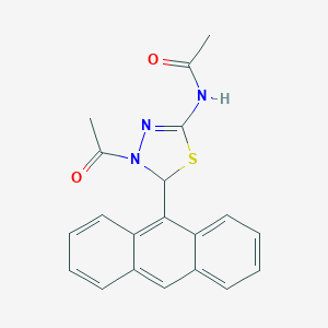 molecular formula C20H17N3O2S B229208 N-[4-acetyl-5-(9-anthryl)-4,5-dihydro-1,3,4-thiadiazol-2-yl]acetamide 