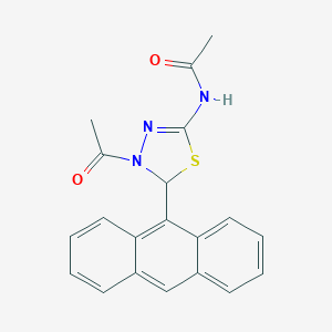 N-[4-acetyl-5-(9-anthryl)-4,5-dihydro-1,3,4-thiadiazol-2-yl]acetamide